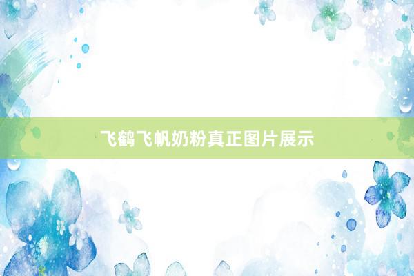 飞鹤飞帆奶粉真正图片展示