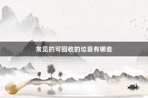 常见的可回收的垃圾有哪些