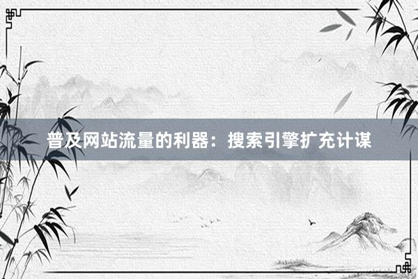 普及网站流量的利器：搜索引擎扩充计谋